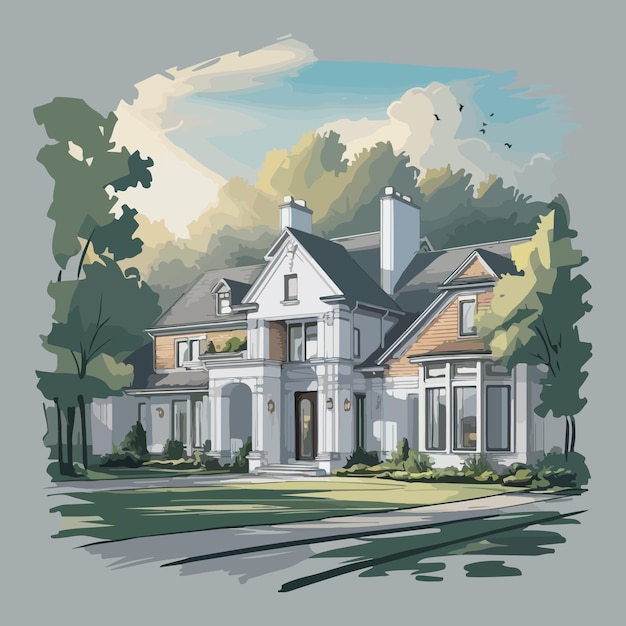 Free vector beautiful home illustration