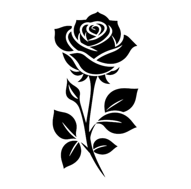 Free vector A Beautiful Rose silhouette