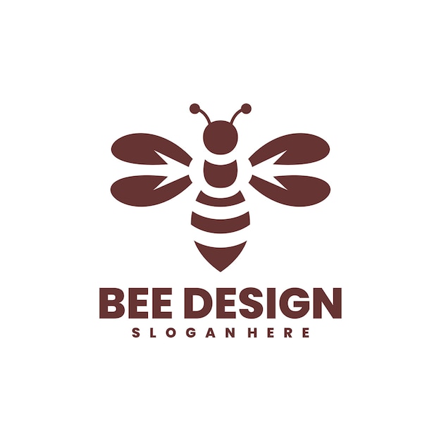 free vector bee silhouette logo design