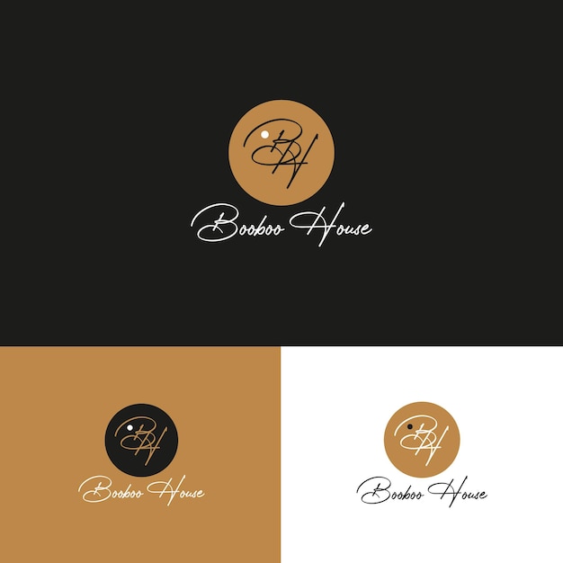 Free vector bh beauty logo design