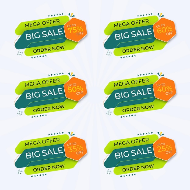 Free vector big sale banner collection design