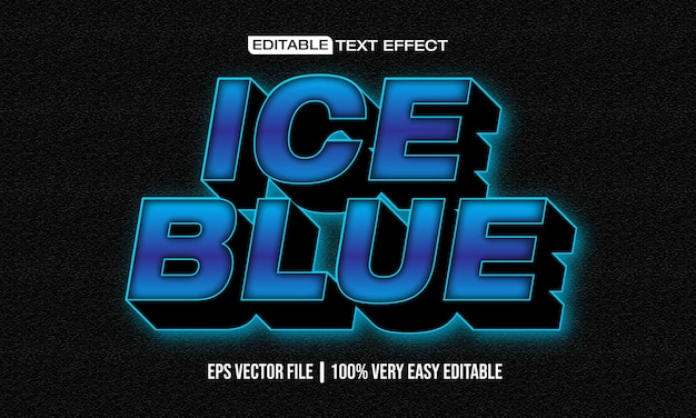 Free vector blue ice glow text effect