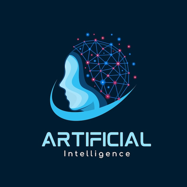 Free vector blue modern artificial intelligence technology logo