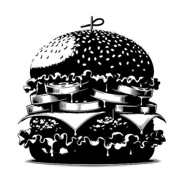 Vector free vector burger silhouette