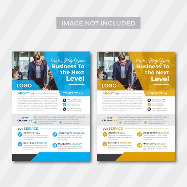 Free vector business flyer design template with color variation