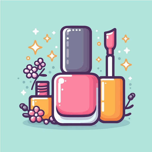 Free Vector Cartoon Cartoon Vector Nail Polish Iconvector style