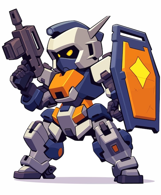 Vector free vector cartoonstyle mecha character designed in the style of chibi characters