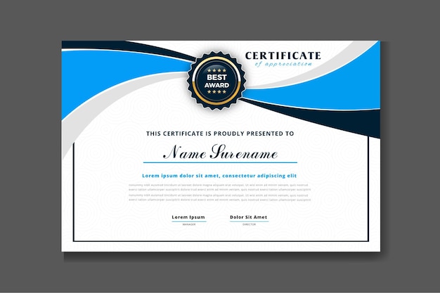 Free vector certificate of achievement template