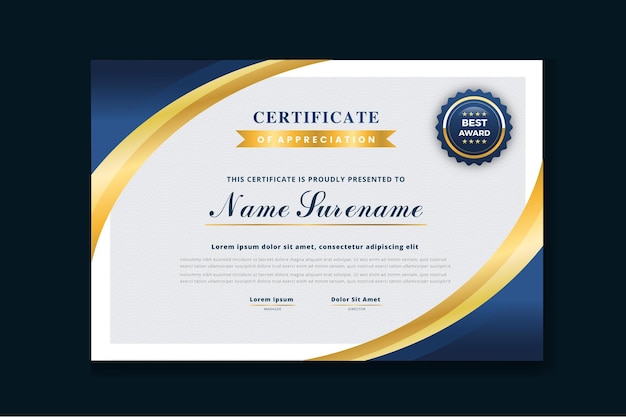 Free vector certificate of achievement template