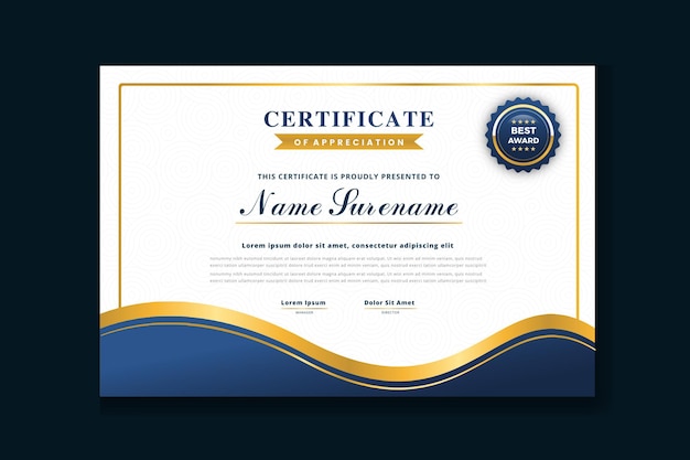 Free vector certificate of achievement template