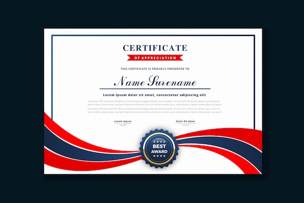 Free vector certificate of achievement template