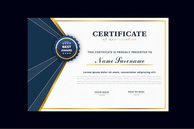 Free vector certificate of achievement template