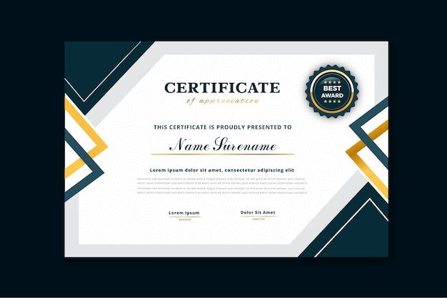 Free vector certificate of achievement template