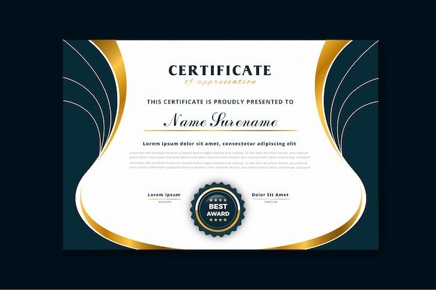 Free vector certificate of achievement template