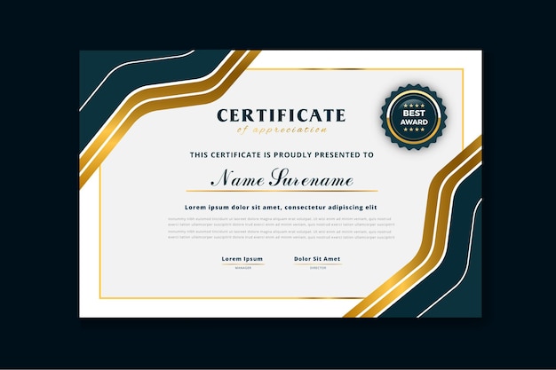 Free vector certificate of achievement template