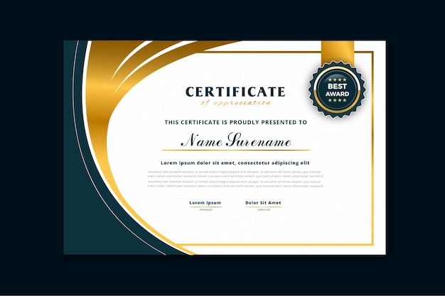 Free vector certificate of achievement template