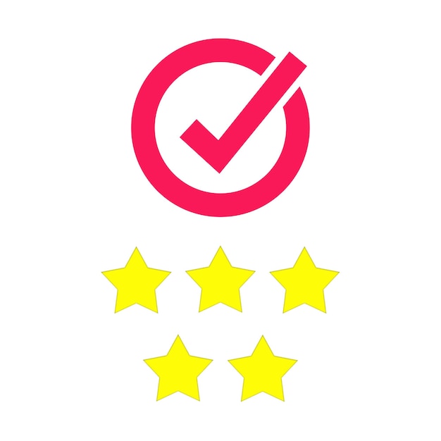 Free vector check mark with stars