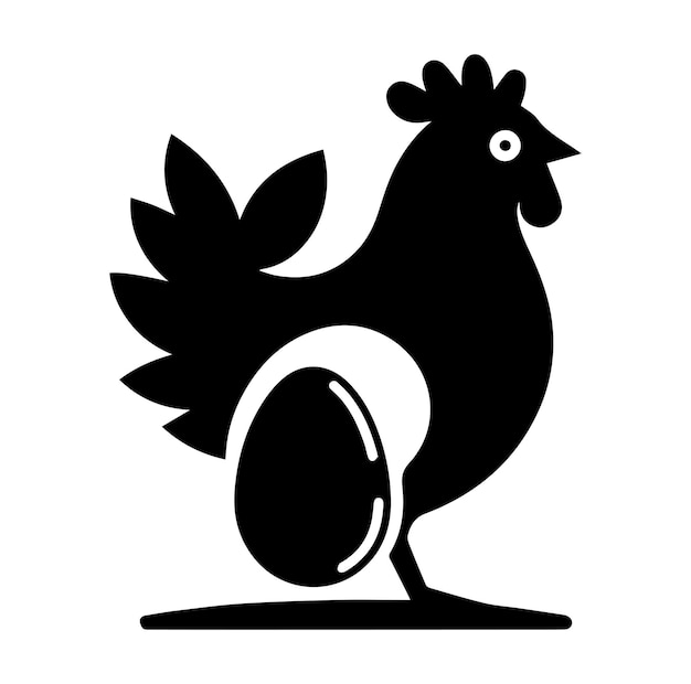 Free vector chicken with her child Silhouette