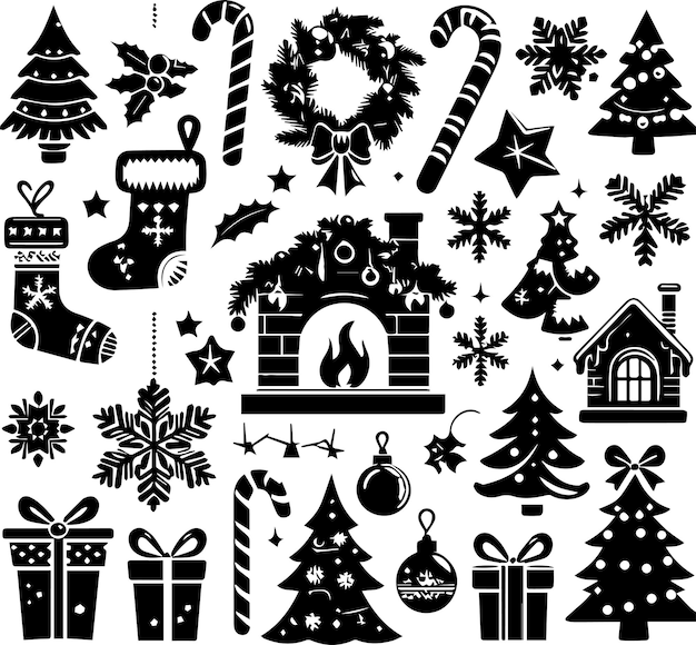 Free Vector Christmas Elements Background