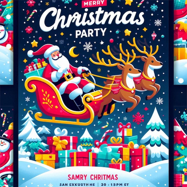 Vector free vector christmas flyer design template