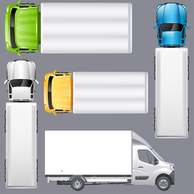 Free vector collection of minivan top and side view