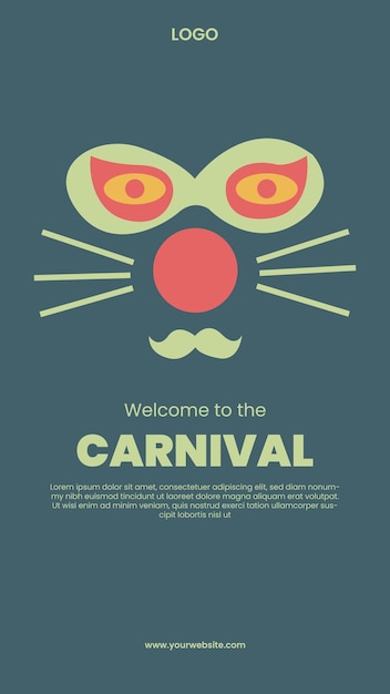 Free vector colorful carnival animal theme banner