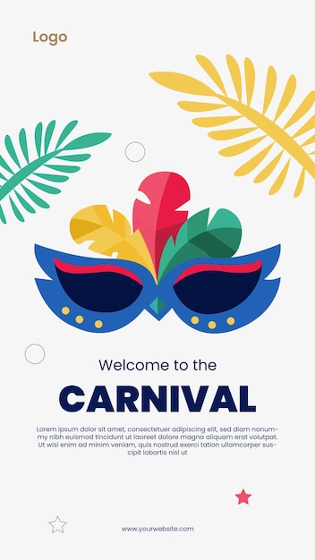 Free vector colorful carnival mask banner