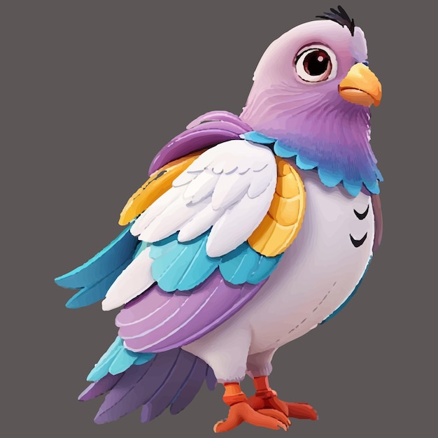 Free vector colorful pigeon bird