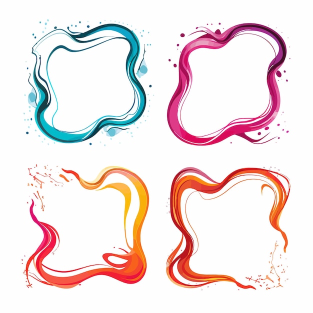 Free vector colorful squiqqle line frame white background