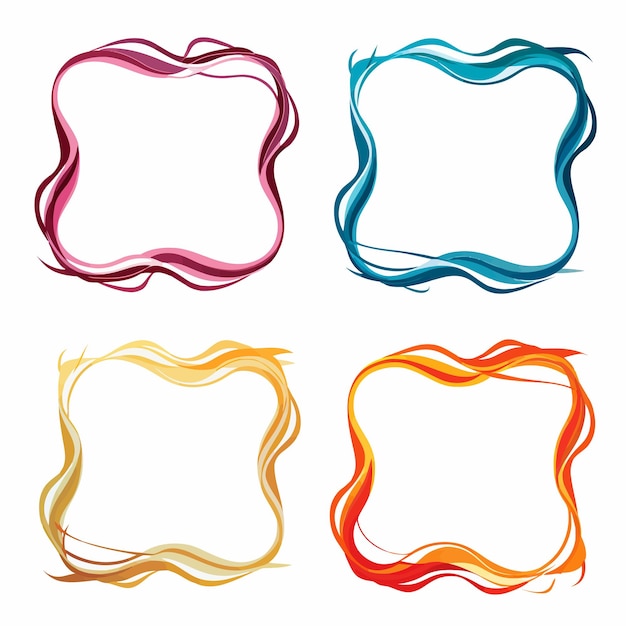 Free vector colorful squiqqle line frame white background