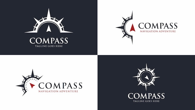 Free Vector compass logo template pack