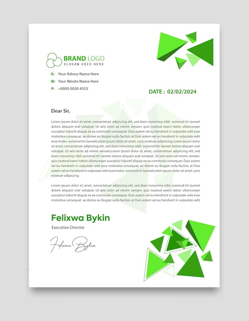 Free vector corporate identity or letterhead template