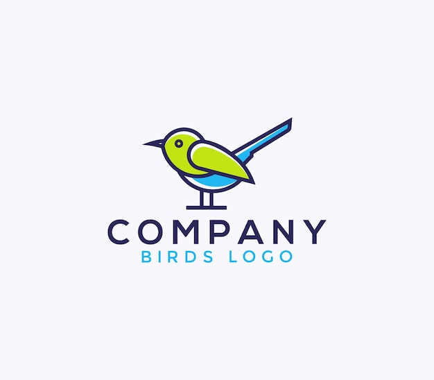 Free vector creative minimal bird colorful logo design template