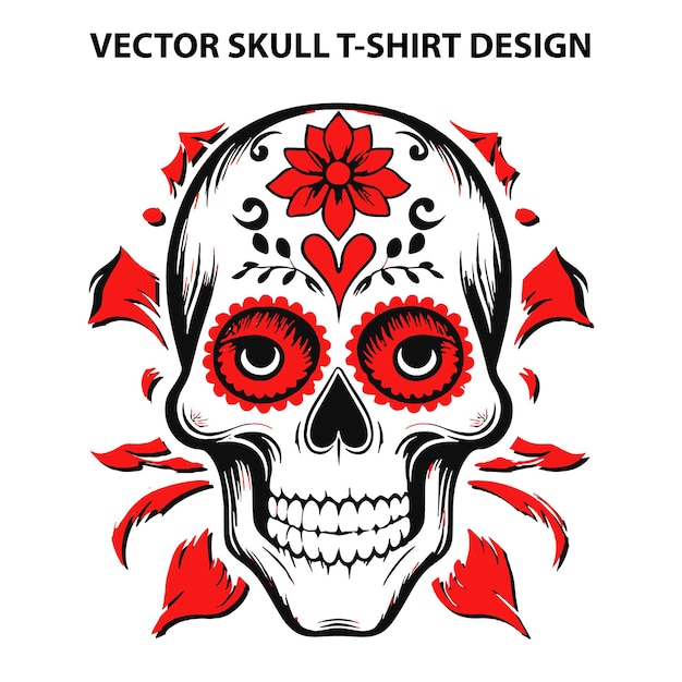 Free vector creative skull tshirt design Vl4