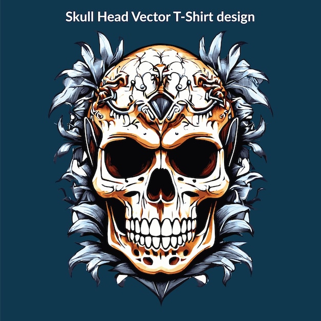 Free vector creative skull tshirt design Vl