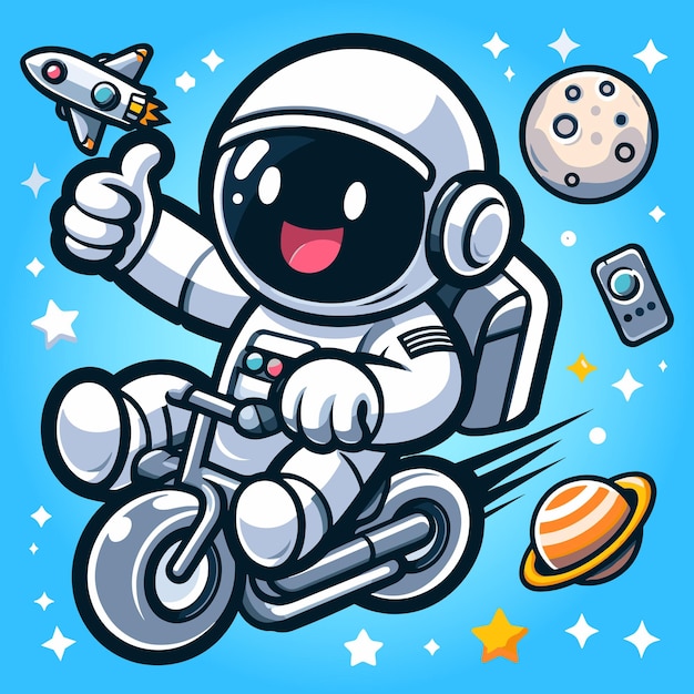 Free vector cute astronout hold smartphone cartoon flat isolated illustration