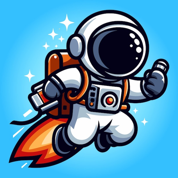 Free vector cute astronout hold smartphone cartoon flat isolated illustration