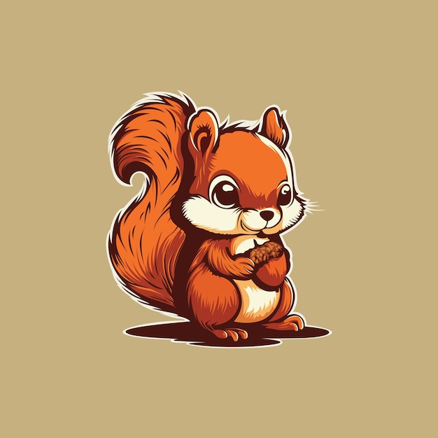 Free vector cute cartoon squirrel ilustration