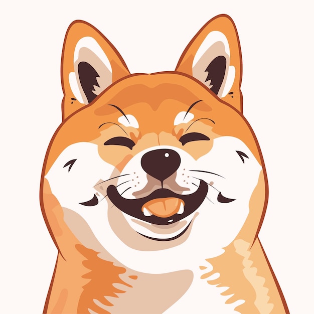 Vector free vector cute shiba inu face with happy emotions