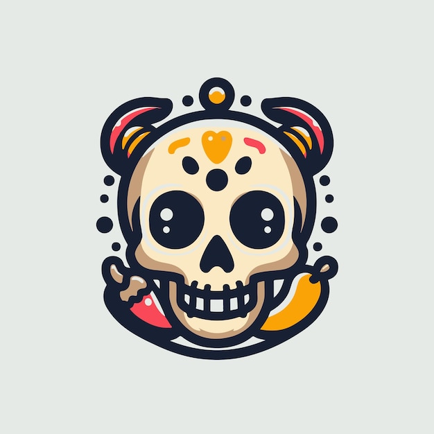 Free Vector Cute Skull Hand Drawn Illustrations