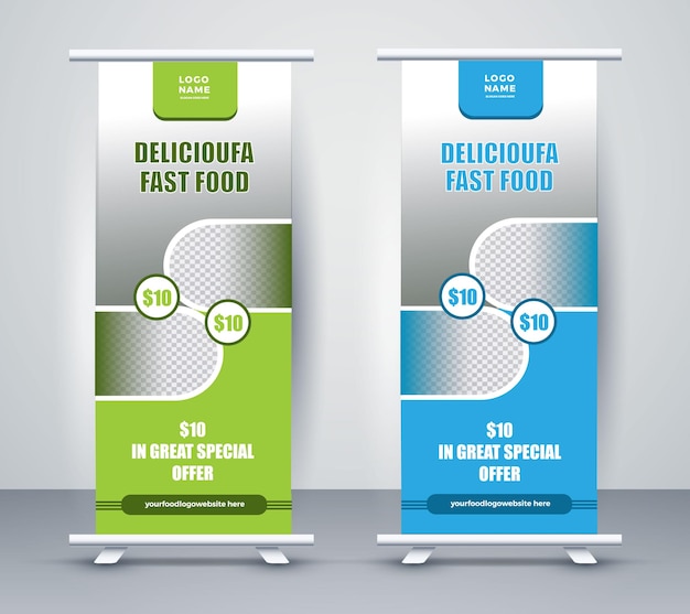 Free vector delicious food banners set template