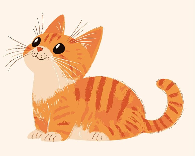 Vector free vector doodle cute lovely kitten cat white background