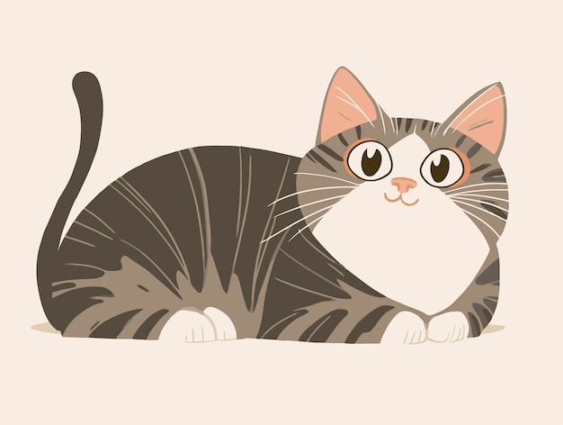 Vector free vector doodle cute lovely kitten cat white background