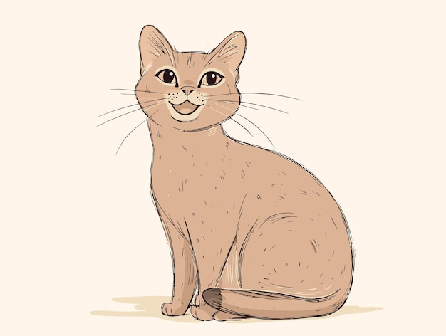 Vector free vector doodle cute lovely kitten cat white background