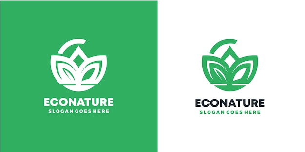 Free vector eco green nature logo design template