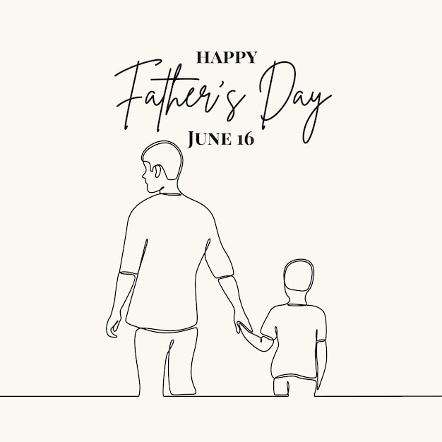 Free vector elegant happy fathers day illustration line art