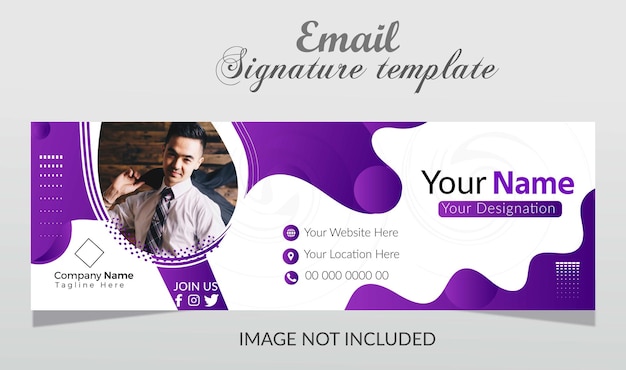 Free vector email signature template or professional facebook banner template