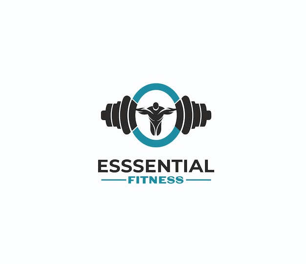 Free vector essential fitness logo template flat design