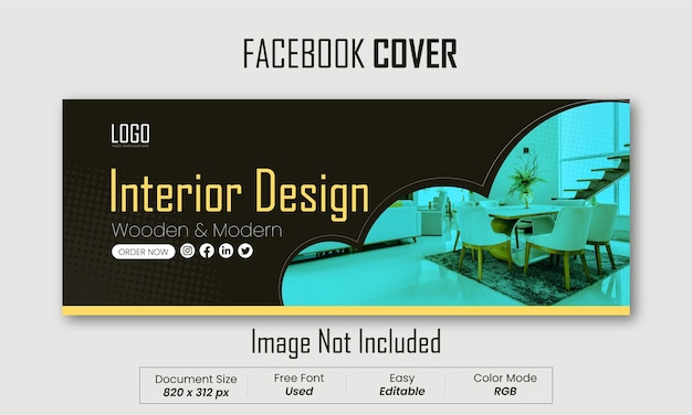 Free vector Facebook cover for Interior Design sale and interior banner template