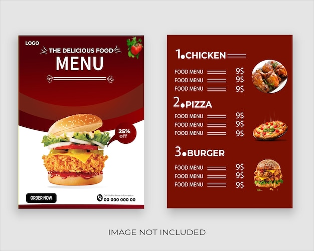 Free vector fast food restaurant menu template